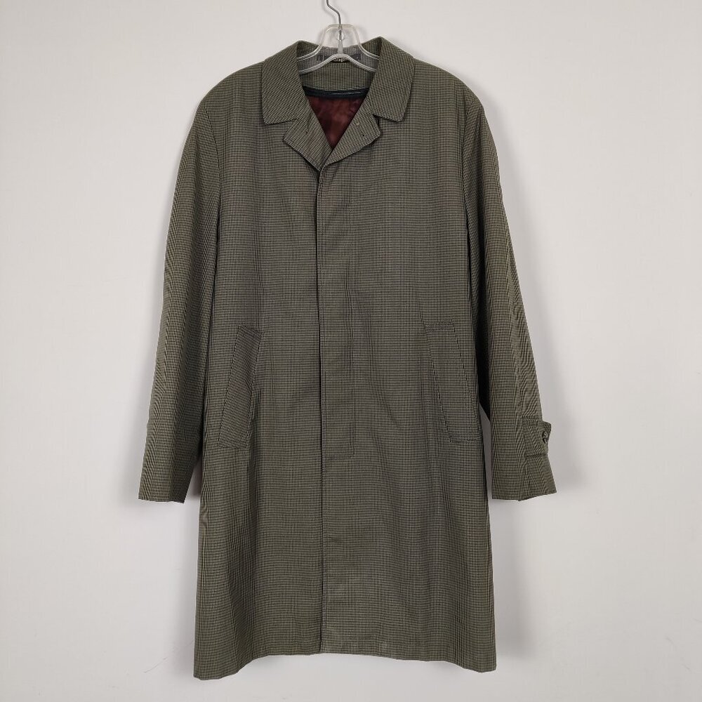 Croydon Avant Garde Vintage 90s Y2K Plaid Lined Luxury Designer Trench Coat 38